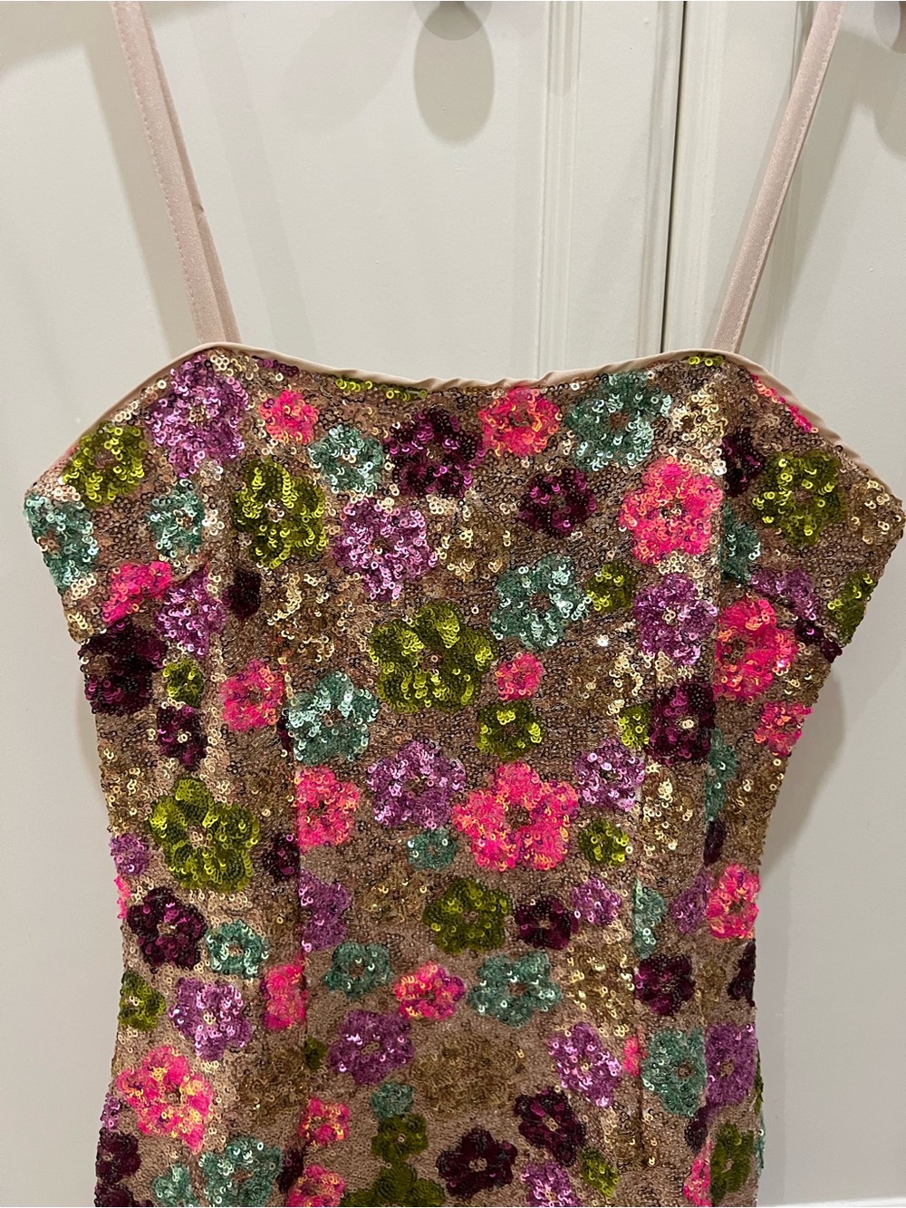 NWT!! Nasty Gal Multicolor Sequin Floral Mini Dress - Picture 6 of 6
